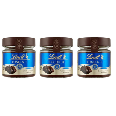 Lindt Crema Spalmabile al Cioccolato Fondente Streichcreme Streichfähige Creme aus Dunkler Schokolade und 3x200g Original italienisch Aufstrich