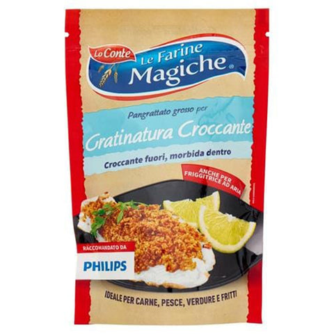 Lo conte Brot 8x Lo conte Le Farine Magiche Pangrattato grosso Grobe Semmelbrösel für knuspriges Gratin 200 g 8009355002396