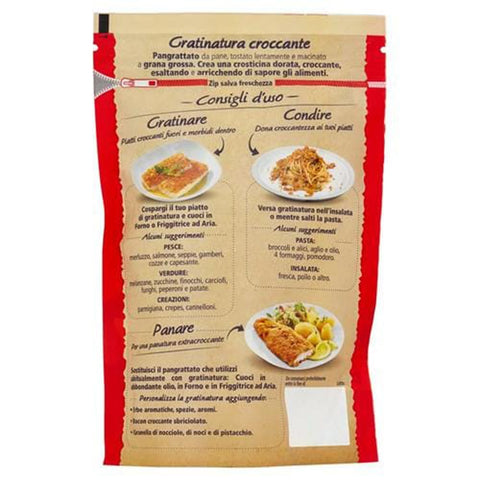 Lo conte Brot 8x Lo conte Le Farine Magiche Pangrattato grosso Grobe Semmelbrösel für knuspriges Gratin 200 g 8009355002396