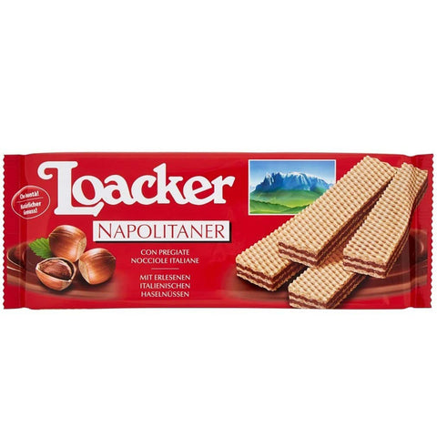 Loacker Wafer Napolitaner kekse Waffel mit Haselnusscreme mit feinen italienischen Haselnüssen 175 g 12x italienisch Original