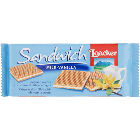 Loacker Sandwich Milk Vanilla duftende Waffeln mit Milchcreme und Vanille 6x 75 g Original italienisch