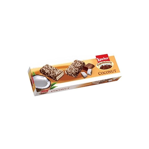 Loacker Kekse Loacker Wafer Patisserie Coconut Waffeln Gefüllt mit Kokoscreme überzogen mit Milchschokolade und Kokosflocken 100 g italienisch Original Kekse 8000380859191