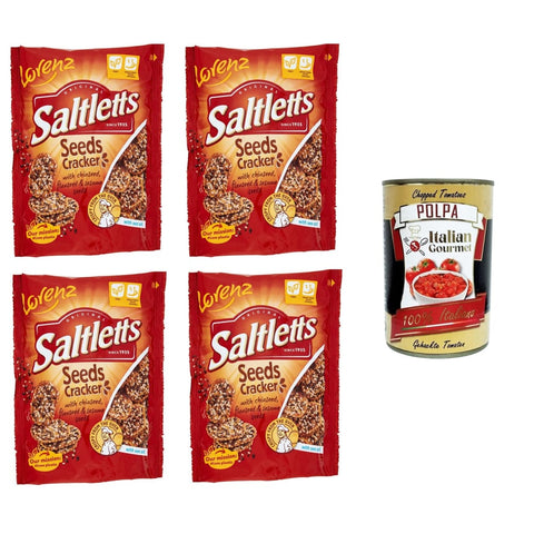 Lorenz Knäckebrot Lorenz Saltletts Seeds Cracker Mit Chiasamen, Leinsamen und Sesamsamen 4x 100gr inkl. Italian Gourmet Polpa 400g Original italienisch 0