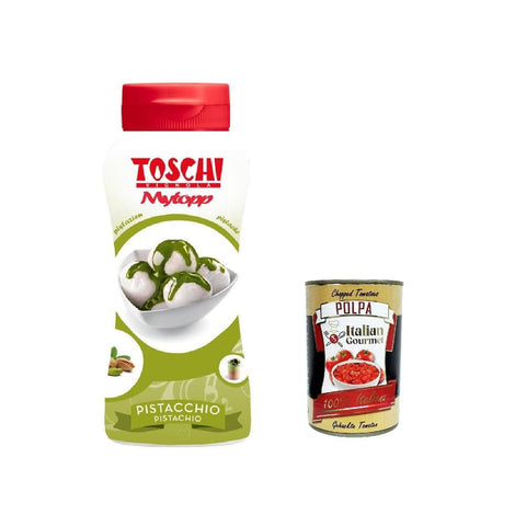 Lucgel Toschi Topping Squeeze Pistacchio, Topping Sauce für Kaffee, Cocktails, Eisbecher, Porridge, Pfannkuchen und Gebäck 200 gr italienisch Original