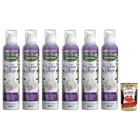 Mantova Öl, Essig & Dressings Mantova Fratelli Mantova Condimento all'Aglio Spray Nativem Olivenöl Extra Knoblauch aromatisiert Italienisches Sprühöl 200 ml 6x italienisch Original 8006830991312