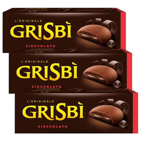 Matilde Vicenzi Kekse Matilde Vicenzi Grisbi Cioccolato Italienisches Biskuitgebäck mit Schokoladenfüllung 150 g x 3 Pakete italienisch Original 5905141678314