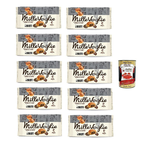 Matilde Vicenzi Krokant Matilde Vicenzi Millevoglie Caffè Bialetti Blätterteig Häppchen mit Kaffeefüllung Herz 10x100gr italienisch Original