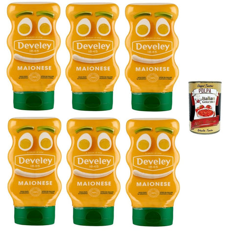 Mayonnaise-Sauce Salsas Mayonnaise-Sauce 6x 250 ml 100% natürliche Zutaten Original italienisch inkl. Italian Gourmet Polpa 400g 8032804040014