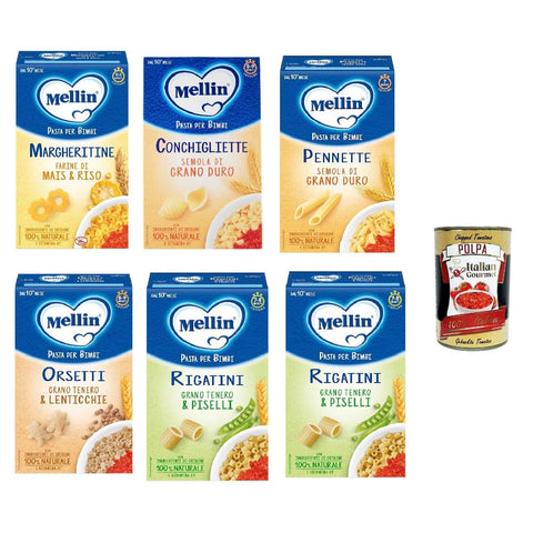 Mellin Nudeln & Pasta Mellin Pasta testpaket 6x 280g Original italienisch inkl. Italian Gourmet Polpa 400g 8017619401205