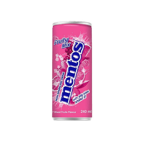 MENTOS Bitter Lemon MENTOS Fruity Mix Erfrischungsgetränk mit Fruchtgeschmack und Kokosnussgeleestückchen 24x240 ml italienisch Original 8032804040014