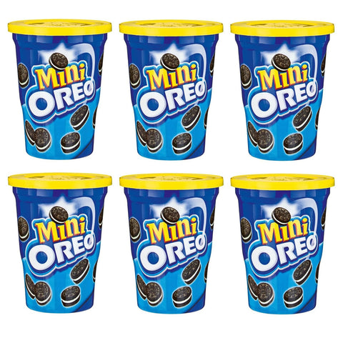 Milka MINI OREO Biscotti al cacao ripieni di crema alla vaniglia Kekse Kakaokekse gefüllt mit Vanillecreme Cup 115 g 6x italienisch Original