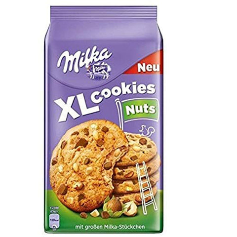 Milka Kekse XL Nuts mit Schokolade und Haselnusstropfen 180 g italienisch Original