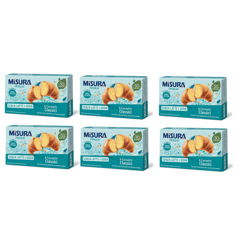 Misura Privolat Cornetti Classici Senza Latte e Uova Klassische Croissants ohne Milch und Ei 6x40g Original italienisch Gebäck