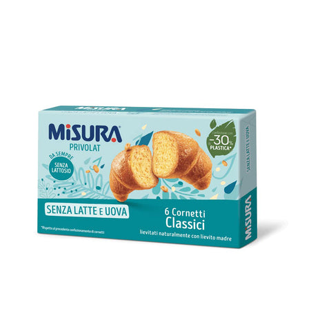 Misura Privolat Cornetti Classici Senza Latte e Uova Klassische Croissants ohne Milch und Ei 6x40g Original italienisch Gebäck