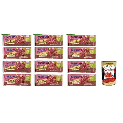 Misura Crackers Integrali Vollkorncracker mit Roter Bete und schwarzer Karotte, 15 % Ballaststoffe und 100 % Vollkornmehl 385 g italienisch Original