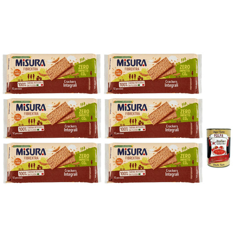 Misura Crackers Integrali Fibrextra Vollkorn cracker, 14 % Ballaststoffe und 100 % Vollkornmehl 6x385g Original italienisch Snack