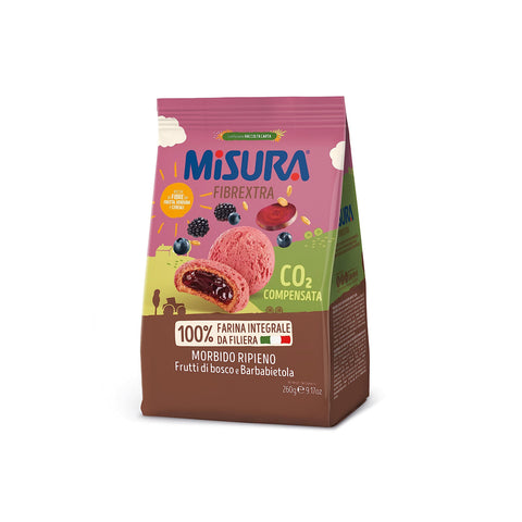 Misura Fibrextra Frollini Ripieni Vollkornkekse gefüllt mit Beeren und Rote Beete 1x260g Original italienisch