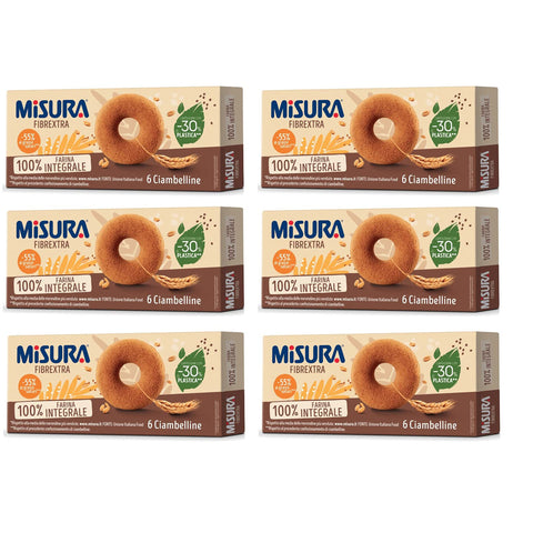 Misura Fibrextra Ciambelline Integrali Vollkorn Donuts 100 % Vollkornmehl Weicher Snack 230 g italienisch Original