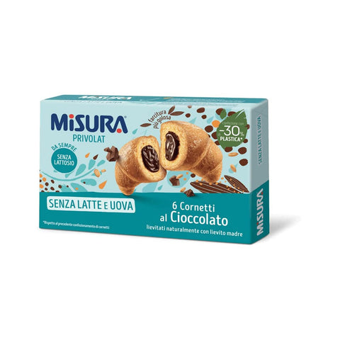 Misura Kekse Misura Privolat Cornetti al Cioccolato Senza Latte e Uova Croissants mit Schokoladenfüllung ohne Milch und Ei 290g Original italienisch 8002590062934