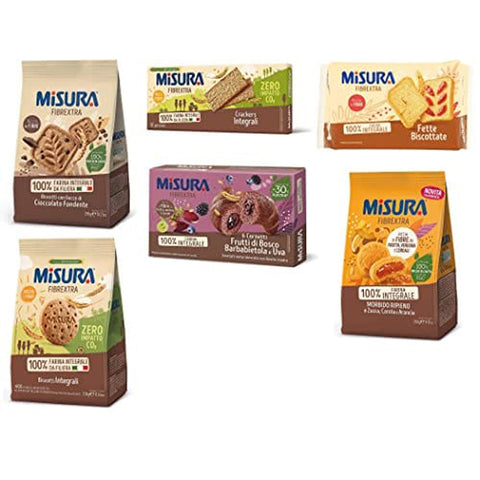 Misura Fibraextra Integrali Vollkorn Croissant Crackers Shortbread mit Kürbisfüllung, kekse biscuits 6x Stuck Testpaket Original italienisch