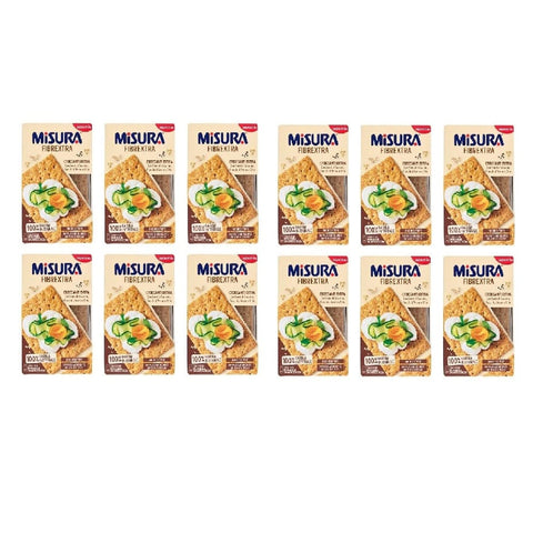 Misura Knabberartikel 12x Misura Fibrextra cracker integrali con semi di sesamo, fiocchi d'avena e chia Vollkorncracker mit Sesamsamen, Haferflocken und Chiasamen, 160 g