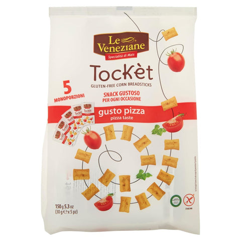 Molino di Ferro Abgepackte Gebäckstücke Molino di Ferro Le Veneziane Tockèt Gusto Pizza Multipack, 5 Pezzi x 30 g Abgepackte Gebäckstücke italienisch Original 8009915005522