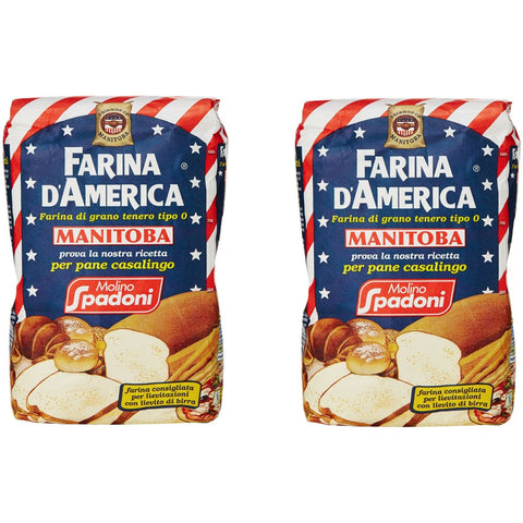 Molino Spadoni - Farina di Grano Tenero Tipo "0" Manitoba 1 kg 2 Stück italienisch Original Mehl