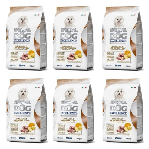 Monge Dosenfutter Monge 6X Special Dog Excellence Italian Superpremium Mini Adult Monoprotein Agnello Con Riso Patate e Agrumi Lamm 800g italienisch Original 8009470059886
