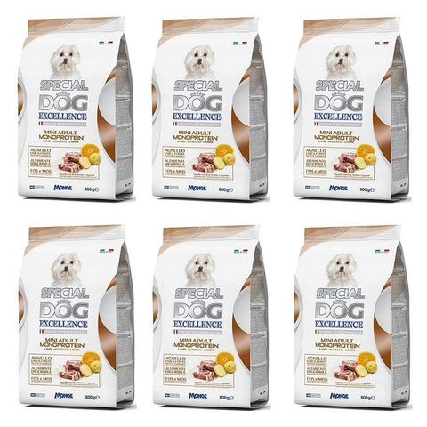 Monge 6X Special Dog Excellence Italian Superpremium Mini Adult Monoprotein Agnello Con Riso Patate e Agrumi Lamm 800g italienisch Original