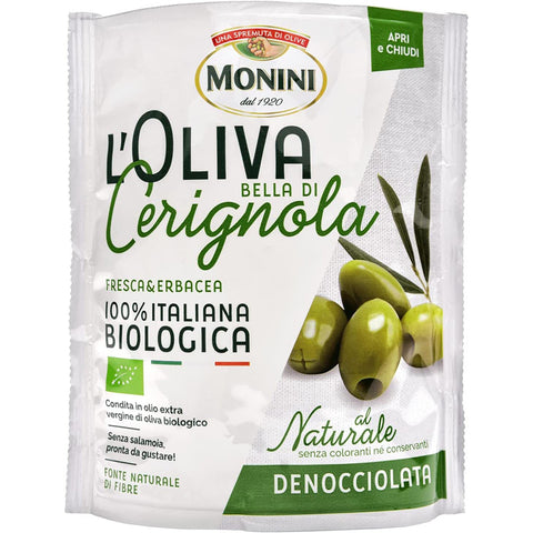 Monini L'Oliva Bella Di Cerignola narbig grün 100 % natürlich organisch 150 Gramm 6x italienisch Original