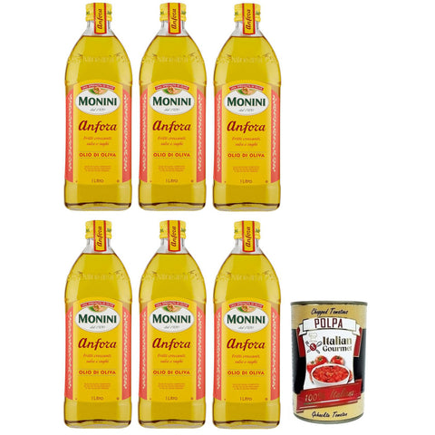 Monini Anfora Olio Di Oliva,Olivenöl,Ideal für knusprig frittierte Speisen, Soßen und Bratensoßen,Glas 1 Lt italienisch Original