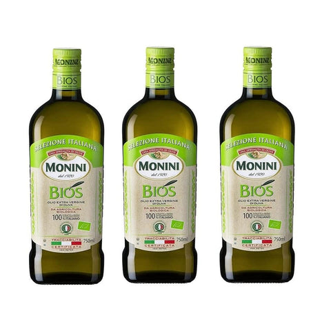 Monini Öl Monini Bios Olio Extravergine di Oliva BIO Natives Olivenöl Extra 750ml 3x Original italienisch 8005510000870
