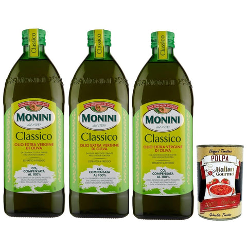 Monini Classico Olio Extra Vergine di Oliva, Extra Natives Olivenöl, Hochwertiges natives Olivenöl extra, das durch mechanische Verfahren aus Oliven gewonnen wird, 3x 1 L italienisch Original