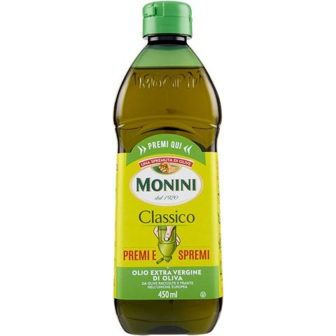 Monini Classico Premi e Spremi Olio Extra Vergine di Oliva Squeeze Natives Olivenöl Extra PET 450 ml italienisch Original