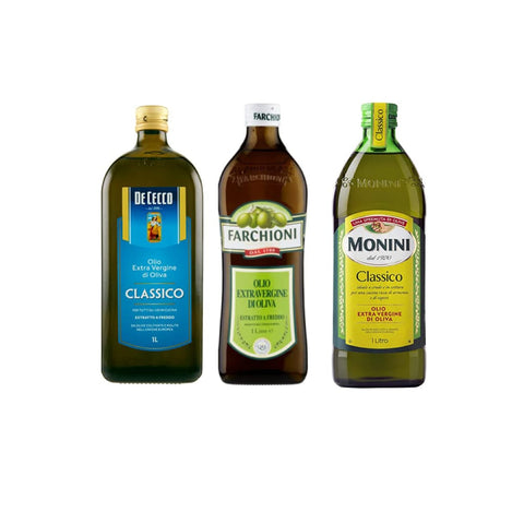 Monini Oliven Monini Extra Natives Olivenöl 1L nativ olio extravergine di oliva Classico Original italienisch inkl. De Cecco Extra Natives Olivenöl 1L + Farchioni Extra Natives Olivenöl 1L 8001250220011