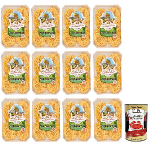 Mosconi Luciana Mosconi Pasta Casarecce all'Uovo Eiernudeln 100% Hartweizengrieß Packung mit 12x 250g italienisch Original
