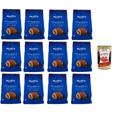 Motta Brot & Backwaren Motta Pain au Chocolat mit Milchschokoladenstückchen 12x270gr (6 x 45g) Original italienisch inkl. Italian Gourmet Polpa 400g 8032804040014
