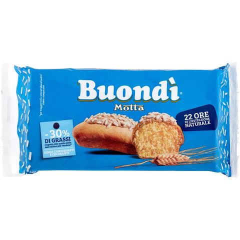 Motta Buondì Classico Snacks gebackener Kuchen mit Zuckerguss -30% von Fetten (6 x 33g ) 198g leichtes Frühstück 6x Original italienisch