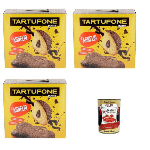 Motta Schokoladenkuchen Motta Tartufone L'Agnello Gianduja - Creme, Zartbitterkuvertüre und Milchschokoladenstreusel 3x650gr inkl. Italian Gourmet polpa 400g Original italienisch 8032804040014
