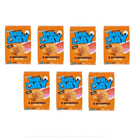 Mr.Day Brownies White Kuchen & Torten 7x Mr.Day Brownies White al Cioccolato Bianco, weiße Schokoladenbrownies, breakfast sweet cake 210g 8000350008956