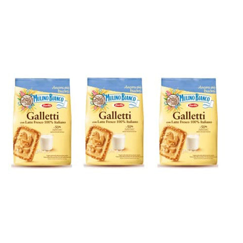 Barilla Mulino Bianco Galletti Shortbread Kekse mit frischer italienischer Milch 3x800g Original italienisch