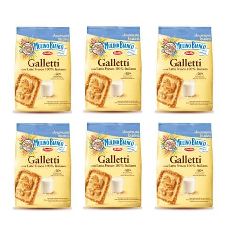 Barilla Mulino Bianco Galletti Shortbread Kekse mit frischer italienischer Milch 6x800g Original italienisch