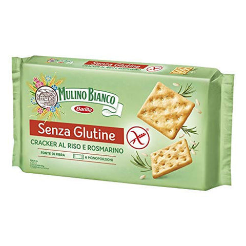 Mulino Bianco Crackers Reis und Rosmarin glutenfrei Salzgebäck gesalzen 6x 200g italienisch Original