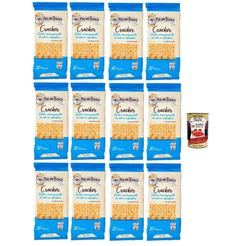 Mulino Bianco Crackers Mulino Bianco Barilla Crackers Cracker non salati mit reduziertem Salzgehalt 12x 500 g herzhafter Snack kekse aus Italien italienisch Original 8032804040014
