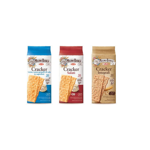 Mulino Bianco Testpaket Mulino Bianco Barilla Crackers gesalzen vollkorn aus Italien 3x20 500g Original italienisch