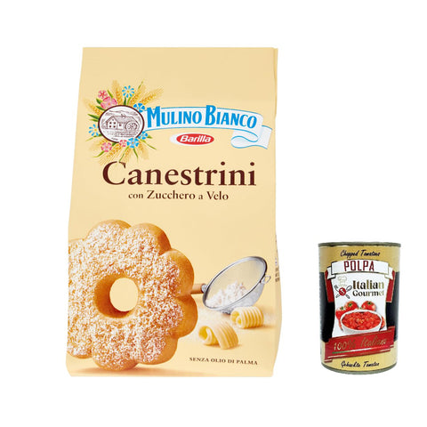 Mulino Bianco Canestrini Zuckerkekse Kekse mit zucker brioche Kuchen canestrelli 200 g 6x italienisch Original + kostenlos polpa 400 g