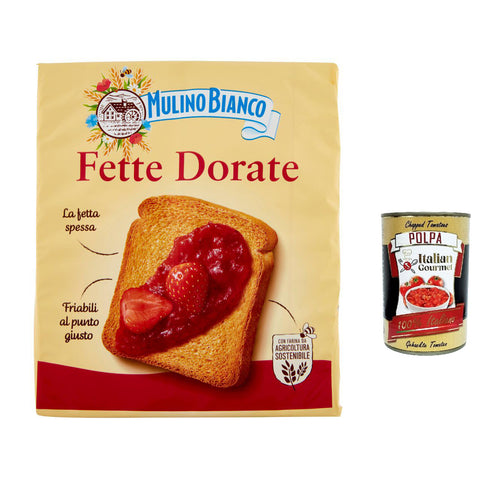 Mulino Bianco Fette biscottate Le Dorate Zwieback Kekse 315 g 6x italienisch Original + kostenlos polpa 400 g