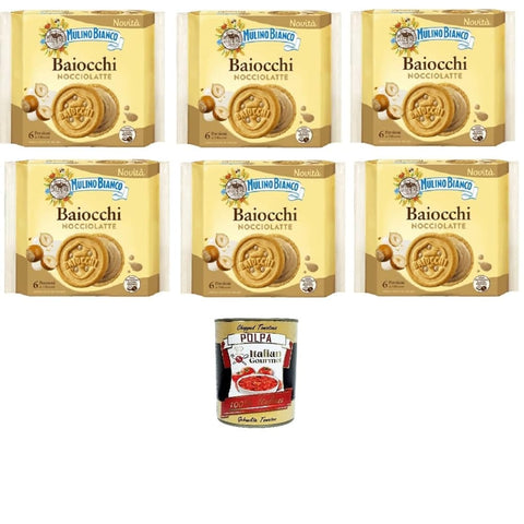 Mulino Bianco Kekse Mulino Bianco Baiocchi Nocciolatte Haselnussmilch Kekse mit Haselnuss Milch Creme Ohne Palmöl aus Italia 6x168g italienisch Original 8076809586375