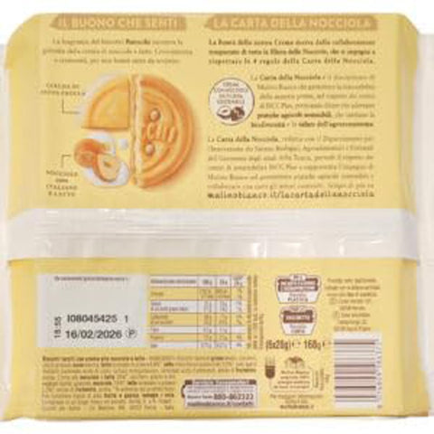 Mulino Bianco Kekse Mulino Bianco Baiocchi Nocciolatte Haselnussmilch Kekse mit Haselnuss Milch Creme Ohne Palmöl aus Italia 9x168g italienisch Original 8076809586375
