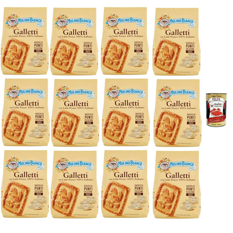 Mulino Bianco Kekse Mulino Bianco Biscotti Galletti Italien kekse biscuits cookies kuchen, Frühstückskekse, Kekse mit frischer Milch 100% 12x 350g inkl. Italian Gourmet polpa 400g Original italienisch 8032804040014